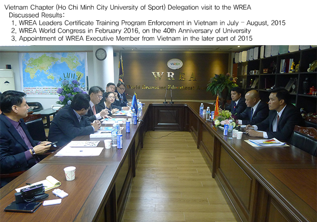 Vietnam Chapter (Ho Chi Minh City University of Sport) Delegation visit to the WREA(2014, 10/24~10/26)